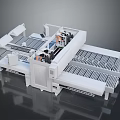 Automated Industrial Production Line Equipment Featuring Conveyor Belts And Mechanical Processing Units