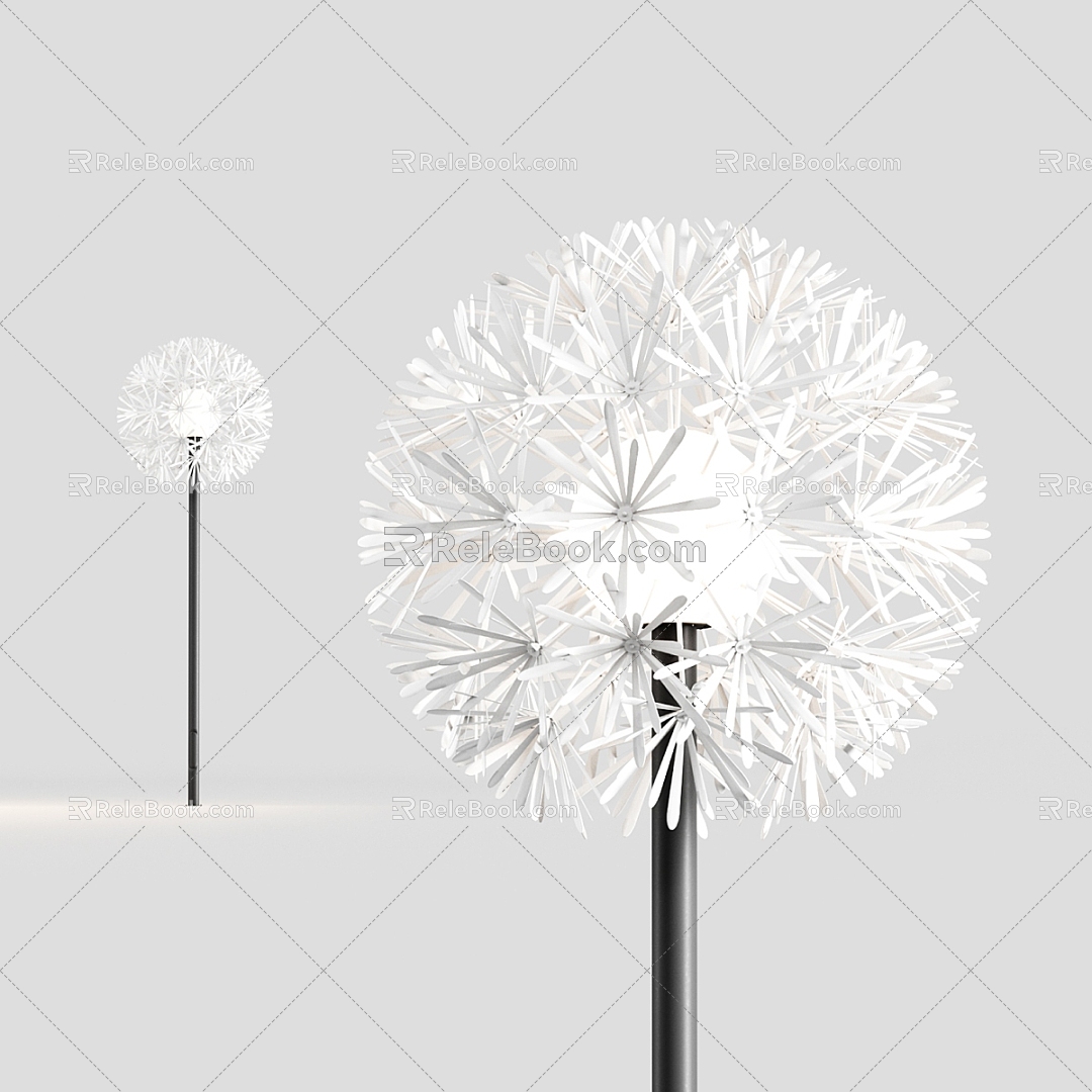 Simple dandelion floor lamp 3d model