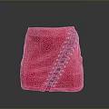 Chic Pink Fashion Skirt With Black Diagonal Lacing Detail And Comfortable Fit