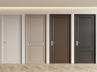 Hinged Doors In Multiple Colors With Panel Designs For Modern Home 3d model