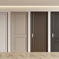 Hinged Doors In Multiple Colors With Panel Designs For Modern Home 3d model