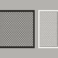 Black and White Metal Fence With Diamond Mesh Design And Square Frame Structure