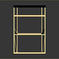Modern Bar Stool Featuring Golden Metal Frame Black Tabletop And Reflective Geometric Structure