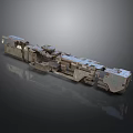 3D Model Of Large Water Vessel With Detailed Metallic Structure And Modular Components