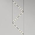 Elegant Luxury Pendant Light with Modern Linear Design Hanging in Stylish Living Room