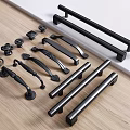 Modern Black Metal Cabinet And Drawer Handles In Various Designs For Furniture