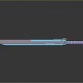Futuristic Glowing Sword With Blue Purple Metallic Blade And Reflective Surface