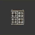 Rusty Old Metal Square Household Appliance With Red Knob And Grid Top Surface