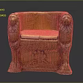 Ornate Office Chair Featuring Lion Head Armrests Wings Yellow Cushioned Seat And Carved Legs
