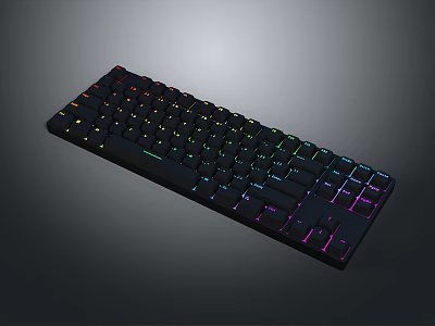 RGB Backlit Mechanical Keyboard With Colorful LED Lights For Gaming Use 3d model