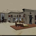 Stylish Clothing Store Interior With Mannequins Clothing Displays Seating And Decorative Art