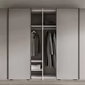 Modern Sliding Door Wardrobe With Hanging Rods Shelves And Neutral Design