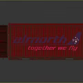 Red Shipping Container With Open Door Featuring Airnorth Together We Fly 3d model