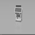 White Electronic Self Service Terminal With Multi Screen And Keyboard Design 3d model