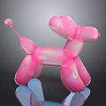 Cute Pink Shiny Balloon Dog Decorative Toy For Home Daily Life Supplies