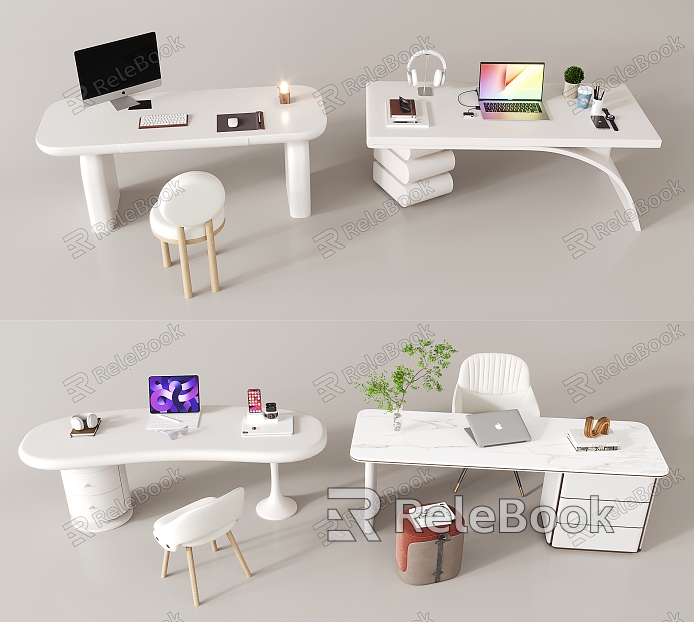 Desk Writing Desk Laptop Book Combination model