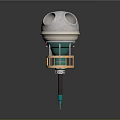 Mechanical Component With Green Body Golden Metal Ring White Top And Slender Black Rod