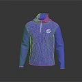 Stylish Blue Long Sleeve Zip Up Hoodie With Front Logo Design