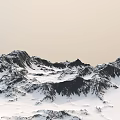 Majestic Snow Covered Mountain Terrain With Rocky Peaks And White Snow