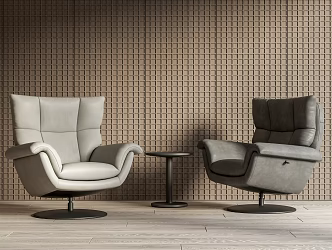 Modern Single Sofa Office Leather Leisure Chair 3d model