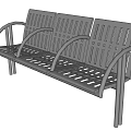 Modern Simple Metal Two Seat Leisure Chair With Curved Armrests Hollow Out Design