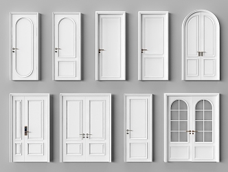 French Door Kitchen Door Single Door Wooden Door Glass Door 3d model