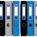 Book Magazine Organizing Folders In Black Grey Blue With Label Windows And Round Holes