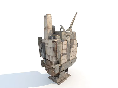 Rusty Vintage Industrial Metal Mechanical Structure With Complex Block Assemblage And Pipes 3d model