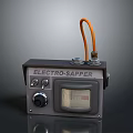Vintage Electro Sapper Device With Metal Casing Knobs Dial And Orange Cable