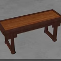 Minimalist Wooden Console Table With Dark Frame And Light Tabletop Design 3d model