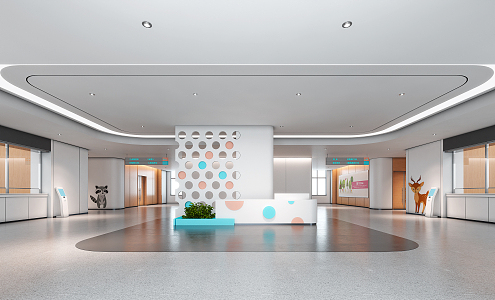 Modern Hospital Hall Children's Hospital Outpatient Hall 3d model