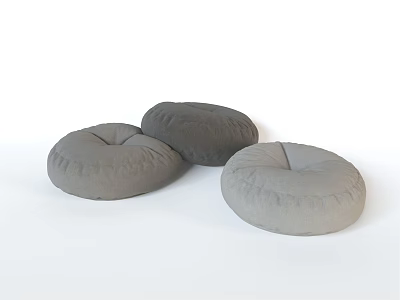 Three Round Gray Lazy Sofa for Cozy Living Room Home Seating 3d model