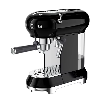 Black Modern Design Kitchen Appliance Coffee Machine With Stainless Steel Accents 3d model