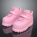 Pink Platform Shoes for Women with Chunky Sole and Adjustable Straps Stylish Casual Footwear