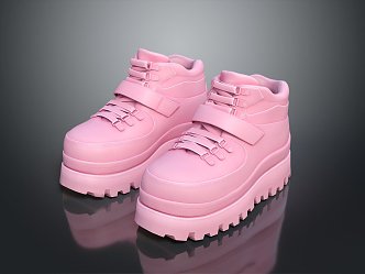 Modern Shoes Pink Cross Platform Shoes 3d model