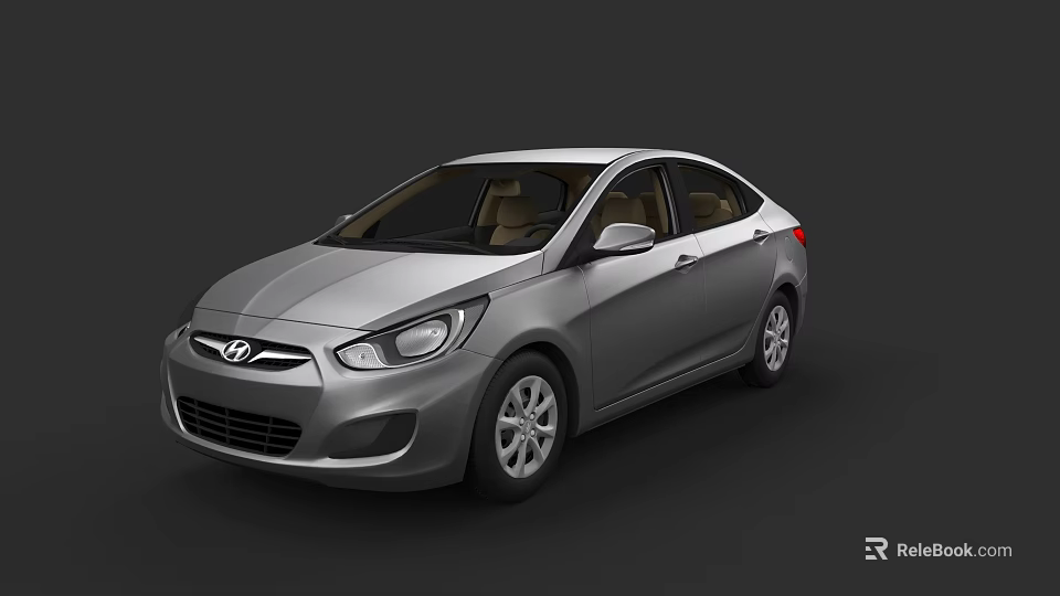 Hyundai Silver Sedan With Sleek Exterior Design And Smooth Body Lines 3d model 