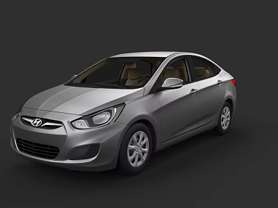 Hyundai Silver Sedan With Sleek Exterior Design And Smooth Body Lines 3d model