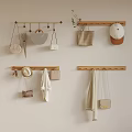 Wall Mounted Wooden Hangers for Organizing Hats Bags Coats and Scarves in Home