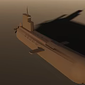 Modern Military Submarine Weapon With Command Tower And Naval Missile System