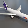 FedEx Commercial Passenger Airliner With White Fuselage Purple Tail And Logo