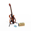 Professional Acoustic Guitar With Amplifier Tuner And Stand For Musical Use