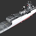 Modern Warship 3D Model Design With Radar Systems Antennas And Helicopter Deck 3d model