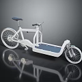 Modern Two Person Tandem Bicycle With White Sleek Design And Footrest Area