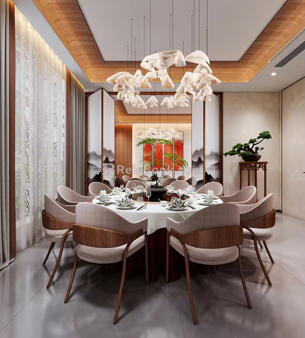 New Chinese-style private room 3d model
