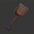 Vintage Handcrafted Wooden Shovel With Long Smooth Handle And Rustic Finish Design