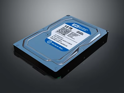High Performance Internal Computer Hard Drive With Western Digital Blue Label Design 3d model