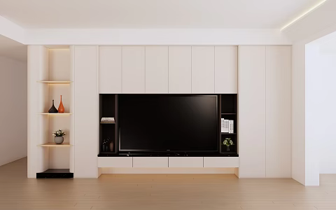 Living room TV wall 3d model