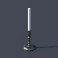 Candle Lamp With Metal Base And White Candle For Simple Home Decor