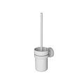 Wall Mounted Toilet Brush Holder White Modern Bathroom Accessories with Sleek Design