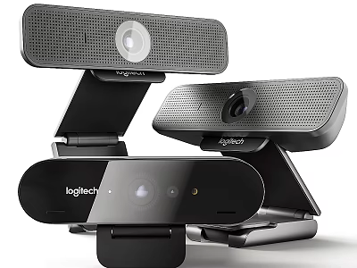 Logitech Webcams With Multiple Angles Built In Microphone And Adjustable Stands 3d model